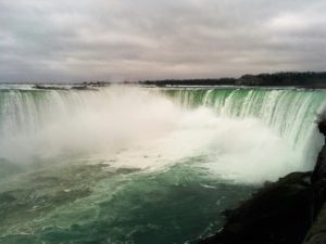 Full-frame photo of Horseshoe Falls in Niagara Falls.