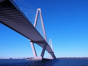 View of Srrhur J. Ravenel Bridge from Waterfront Park