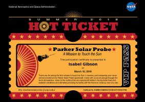 Official NASA ticket for Parker Solar Probe