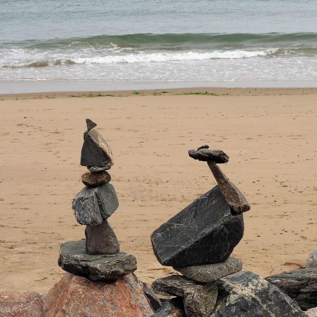 Rock piles along Aberdeen beach